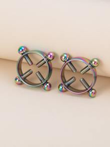 2pcs Nipple Piercing Jewelry - Multicolor - View 1