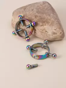 2pcs Nipple Piercing Jewelry - Multicolor - View 2