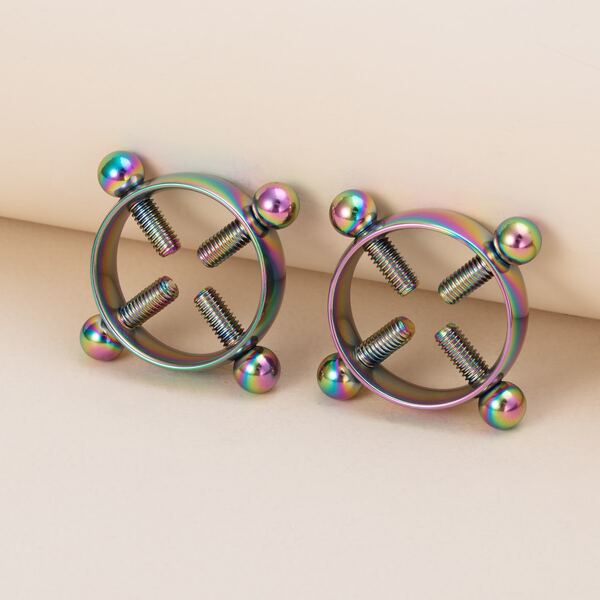 

2pcs Nipple Piercing Jewelry, Multicolor