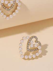 珍珠心耳釘 - 金黃色 - 查看 5