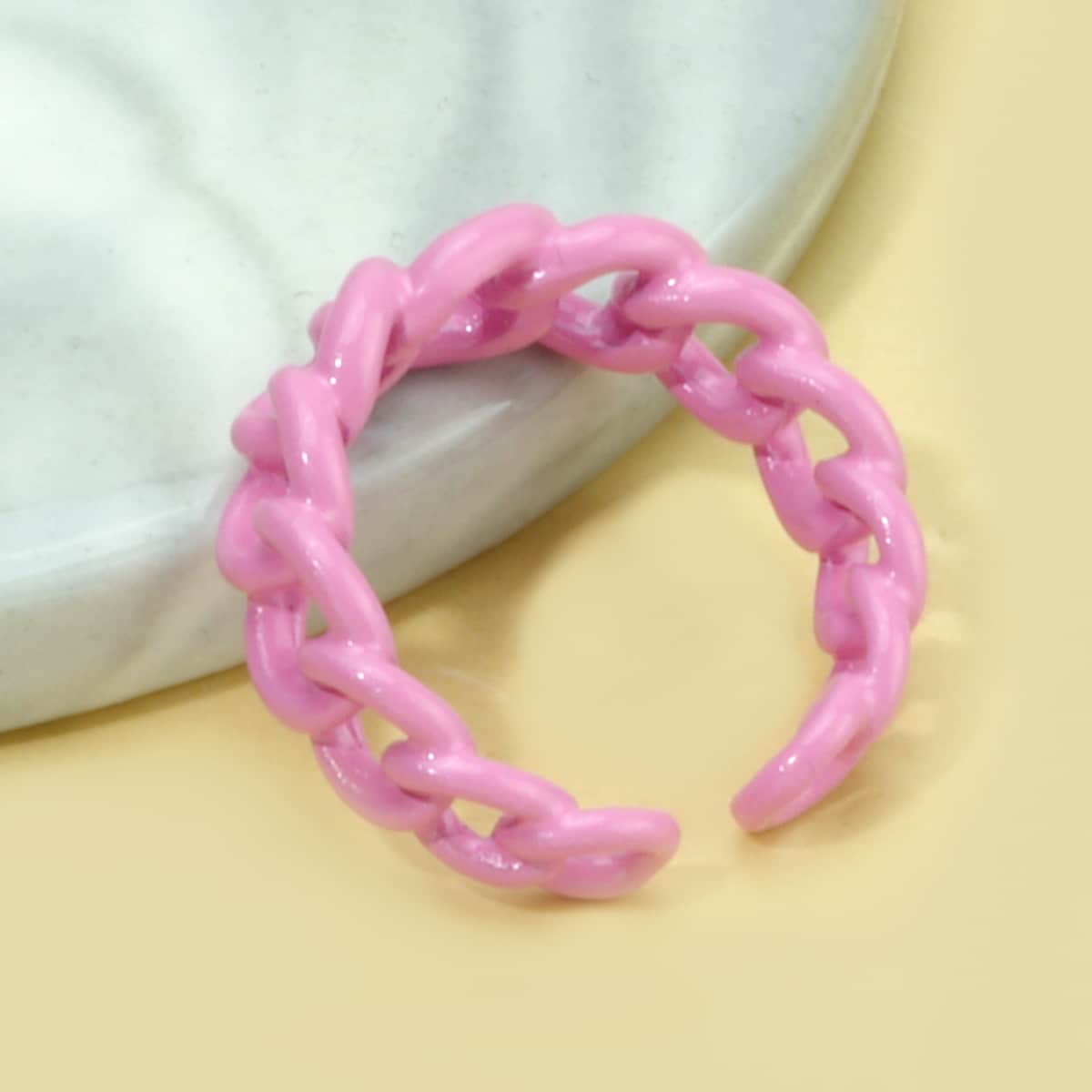

Chain Design Ring, Pink