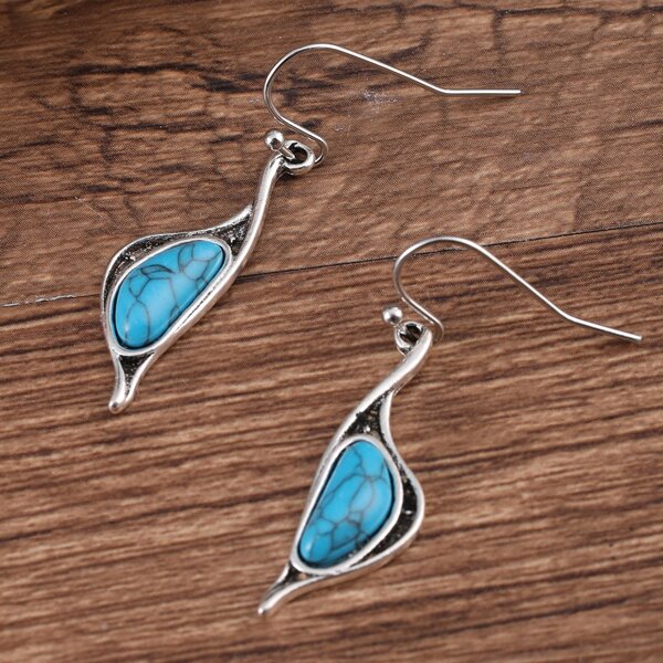 

Turquoise Drop Earrings, Blue