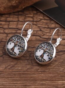 1pc Tree Pattern Earrings Copper Jewelry - Multicolor - View 2