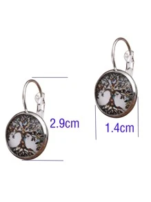 1pc Tree Pattern Earrings Copper Jewelry - Multicolor - View 4