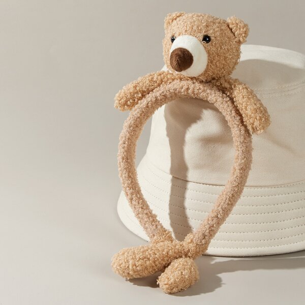 

Fluffy Bear Costume Hair Hoop, Khaki