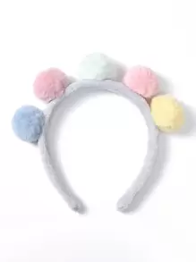 Colorful Pom Pom Headband - Multicolor - View 1