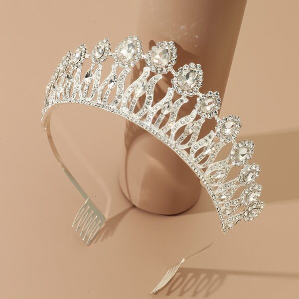 

Rhinestone Crown Hair Accessory, Silver