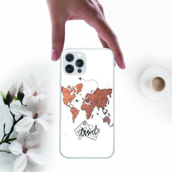 

Map Print Phone Case, Clear