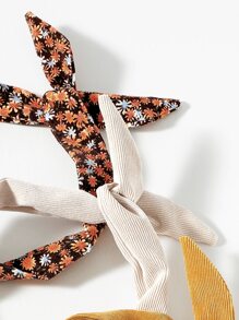 Cute 3pcs Flower Print Hair Band Headband Turban Headband Sweatband, Hairband Fall Winter Hair Accessories For Women For Vacation Outfits Woman Elegant Scarf Women Bandanas Soft Headwrap - Multicolor - View 3