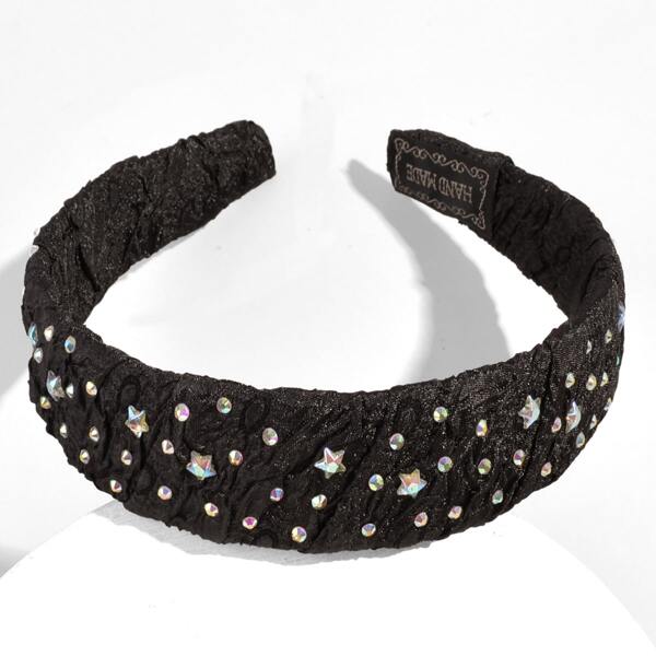 

Rhinestone Decor Headband, Black