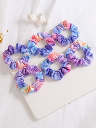 女孩6入組打褶髮圈