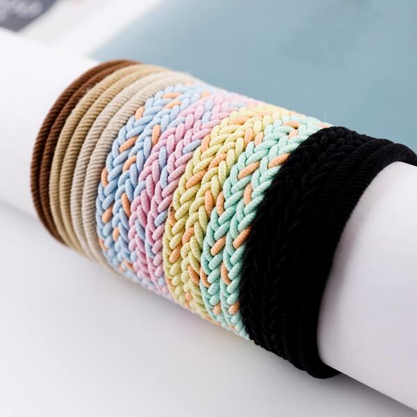 

18pcs Minimalist Hair Tie, Multicolor