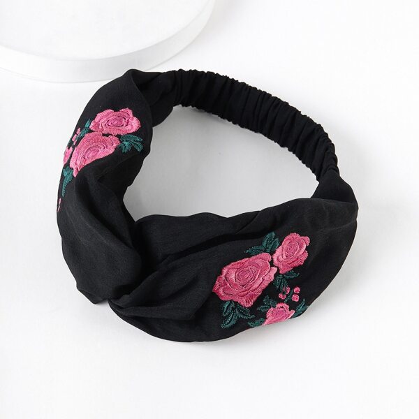 

Flower Embroidered Hair Band, Multicolor