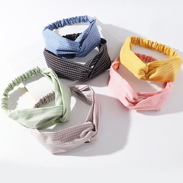 

6pcs Twist Design Hair Band, Multicolor