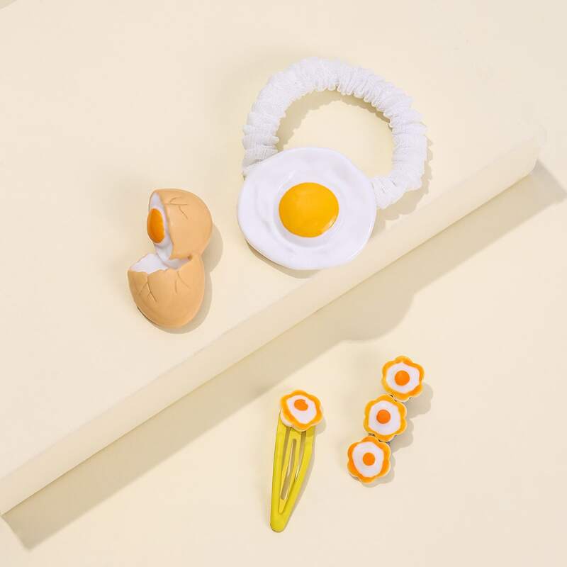 

4pcs Egg Decor Hair Accessory Set, Multicolor