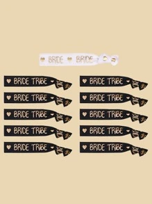 1 bộ/11 chiếc hoặc 2 bộ/22 chiếc vòng tay tiệc độc thân cho cô dâu - Vòng tay dệt có thể điều chỉnh với chữ 'Cô dâu' và kim tuyến đen-vàng, Giáng sinh - Đen và trắng - Xem 2