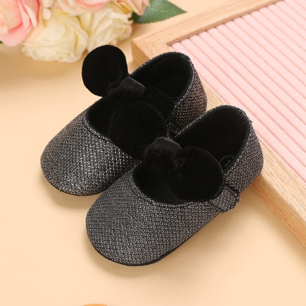 

Baby Glitter Bow Decor Flats, Black