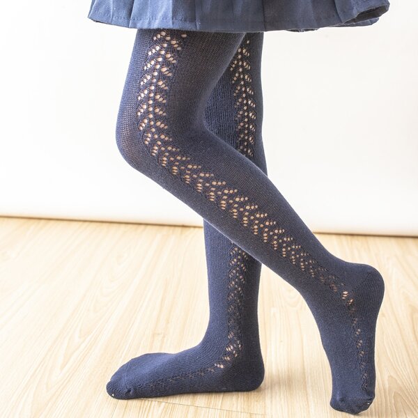 

Toddler Girls Plain Tights, Navy blue