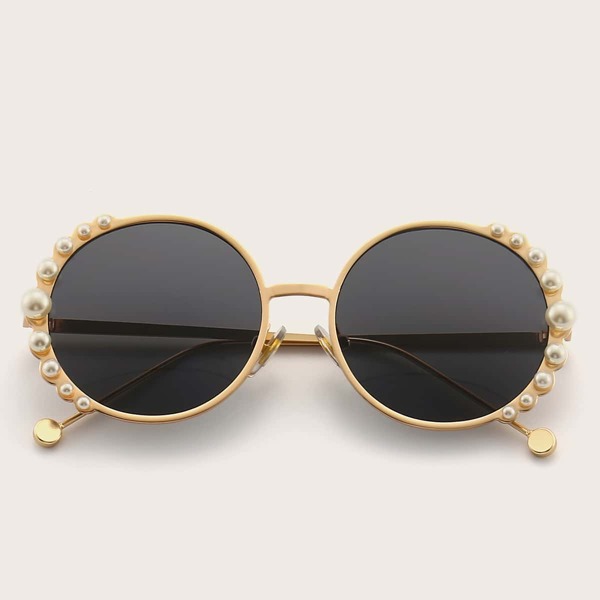 

Toddler Girls Faux Pearl Decor Sunglasses, Grey