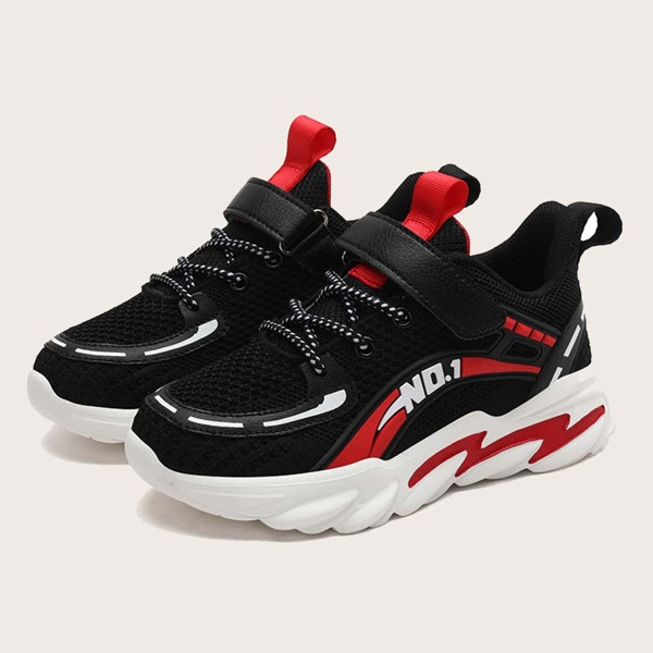 

Boys Letter Graphic Velcro Strap Sneakers, Black