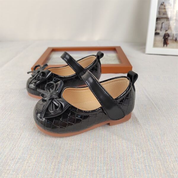 

Baby Solid Bow Decor Mary Janes, Black
