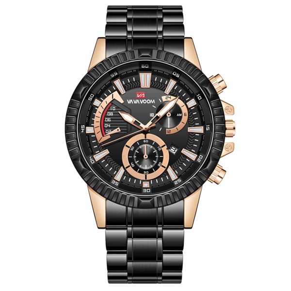 

Men Triple Dial Round Pointer Quartz Watch