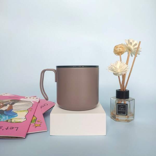 

1pc Plain Travel Mug, Khaki