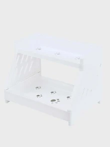 1 pièce Étagère de rangement aléatoire double multicouche avec Autocollant - Blanc - Voir 5