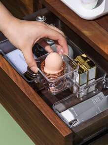 4pcs Clear Cosmetic Storage Box, Plastic Storage Drawer For Home - Clear - View 4