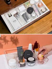 4pcs Clear Cosmetic Storage Box, Plastic Storage Drawer For Home - Clear - View 6