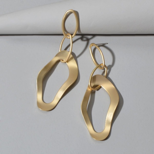 

Irregular Geometric Drop Earrings, Gold