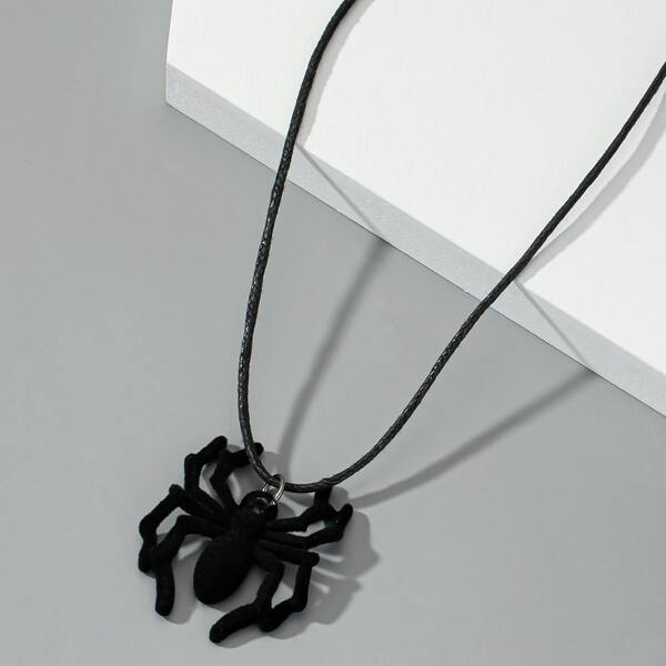 

Men Spider Pendant Necklace, Black