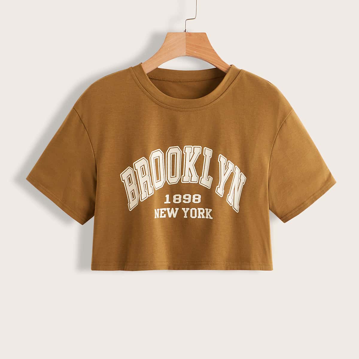 

Letter Crop Tee, Coffee brown