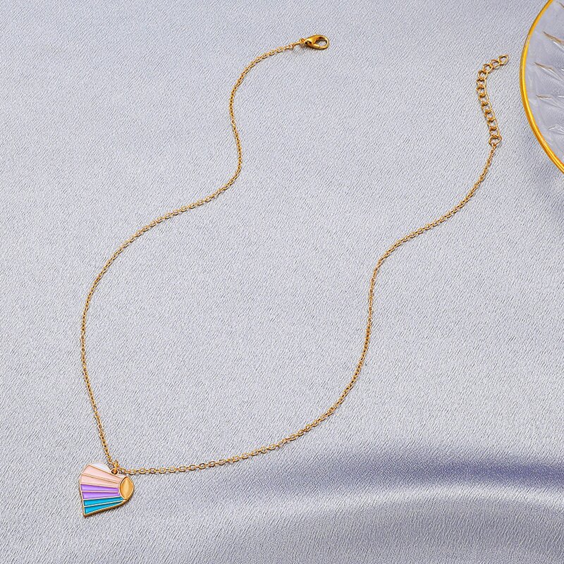 

Heart Pendant Necklace, Multicolor