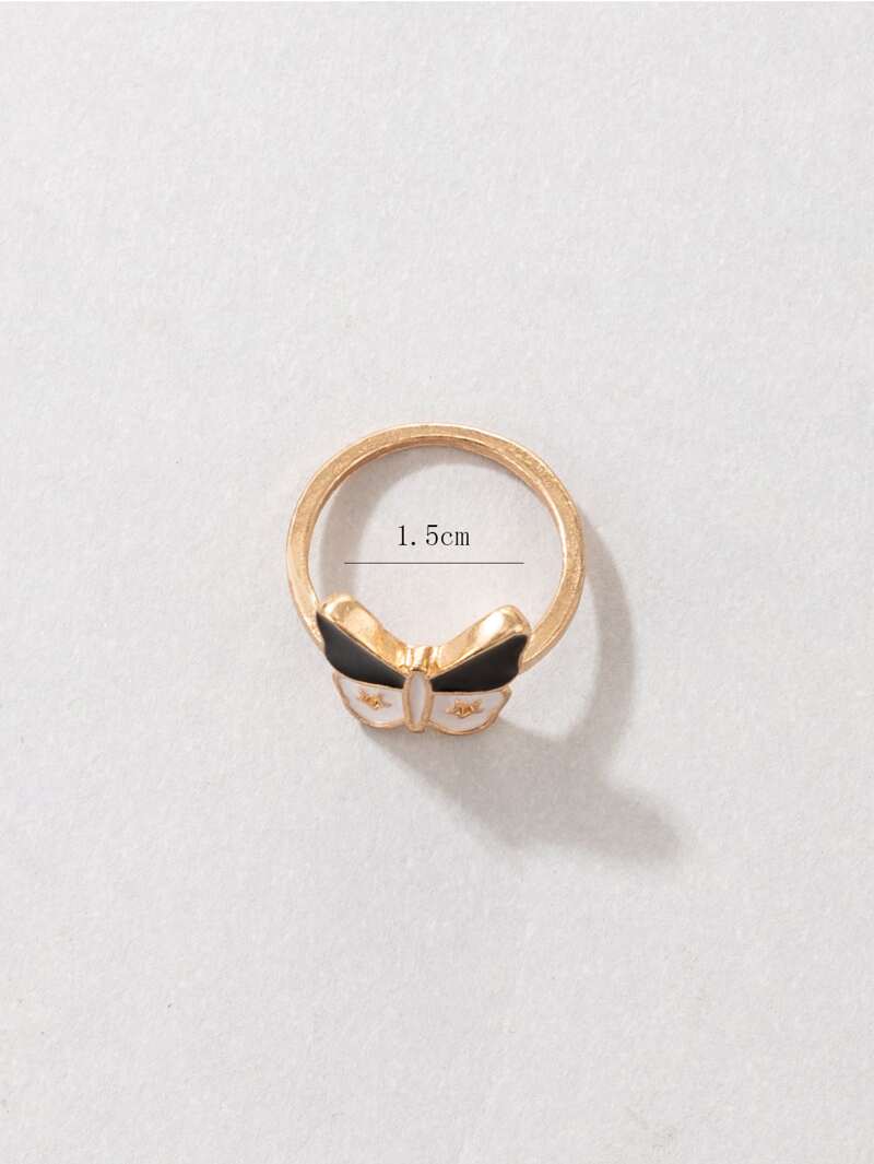 

Butterfly Decor Ring, Black