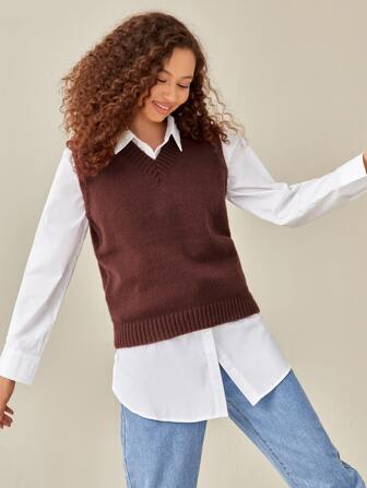 Solid Sweater Vest
