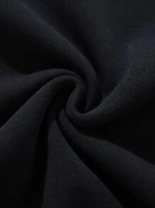 SHEIN LUNE Solid Drop Shoulder Thermal Lined Sweatshirt