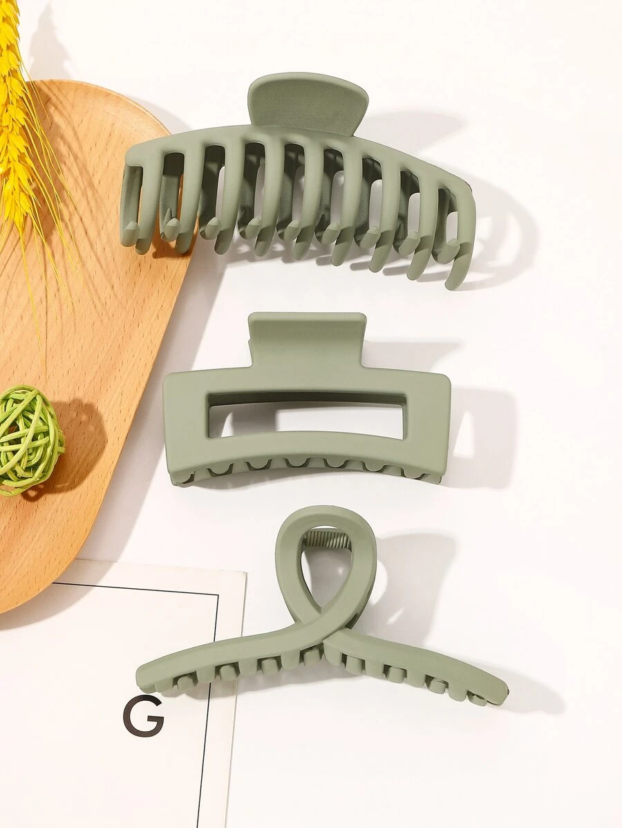 3 cái Vuốt Tóc Lớn - màu xanh lá - Xem 1