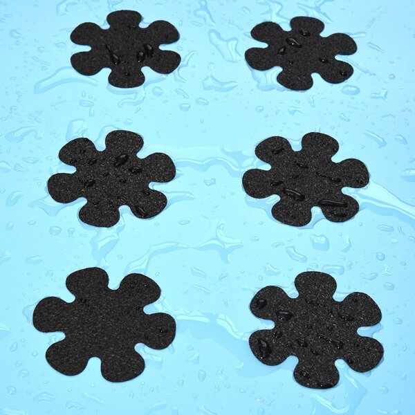 

10pcs Flower Shaped Anti-slip Sticker, Black