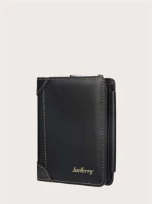 Baellerry Men Letter Graphic Fold Over Credit Card Pocket Wallet Tri-Fold ID Window Men Women Wallet Dad Gifts Multi Layer Tri-Fold Portable Minimalist Fashion Modern Business Anniversary On Valentine Day For Birthday Gift Male Men Women Wallet Men Women Wallet Men's Wallet Teacher Gifts Gift For Boyfriend Husband Gifts Uncle Gifts Gifts For Brothers Man Gift Ideals Gift Bag Present School Supplies Teacher Gifts Back To School For Men Wallet Purse Wallet Small Wallet Men Wallet Leather - Black - View 3