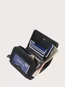 Baellerry Men Letter Graphic Fold Over Credit Card Pocket Wallet Tri-Fold ID Window Men Women Wallet Dad Gifts Multi Layer Tri-Fold Portable Minimalist Fashion Modern Business Anniversary On Valentine Day For Birthday Gift Male Men Women Wallet Men Women Wallet Men's Wallet Teacher Gifts Gift For Boyfriend Husband Gifts Uncle Gifts Gifts For Brothers Man Gift Ideals Gift Bag Present School Supplies Teacher Gifts Back To School For Men Wallet Purse Wallet Small Wallet Men Wallet Leather - Black - View 7