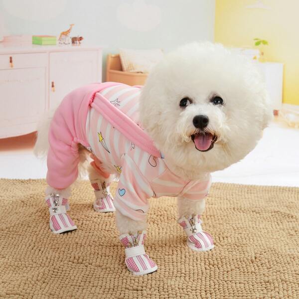 

Striped Pattern Pet Jumpsuit, Pink