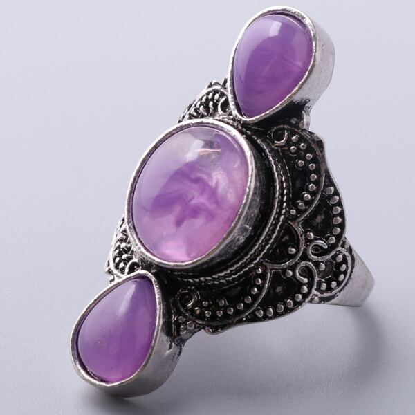 

1pc Vintage Ring, Purple
