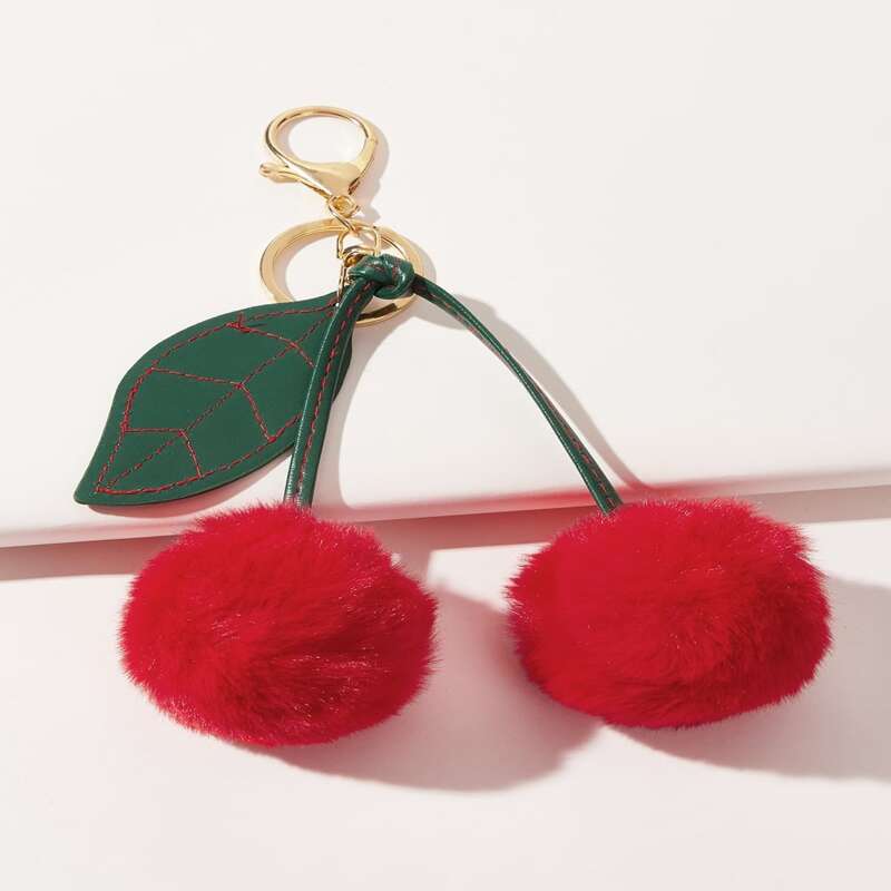 

Cherry Decor Keychain, Red