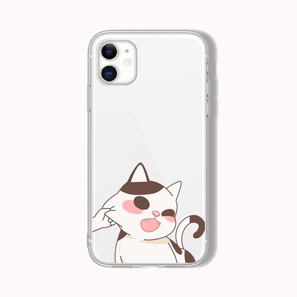 

Cartoon Cat Clear Phone Case, Multicolor