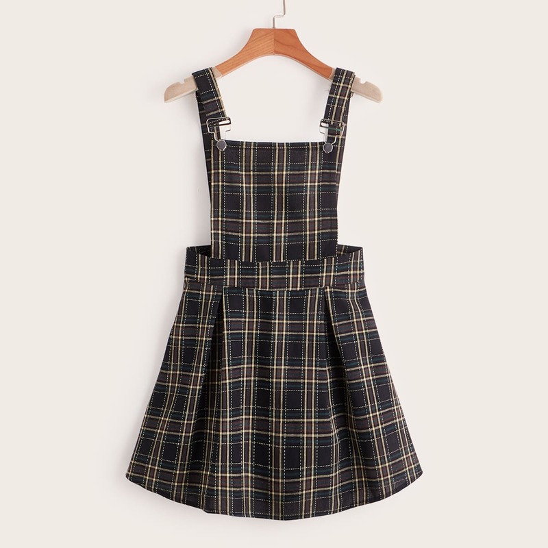 

Plaid Print Pinafore Dress, Multicolor