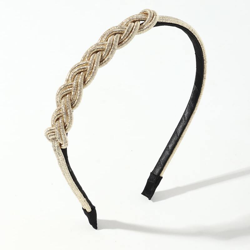 

Solid Braided Headband, Gold