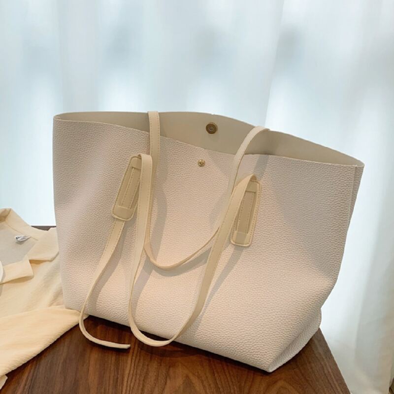 

Minimalist Large Capacity Shoulder Tote Bag, Beige