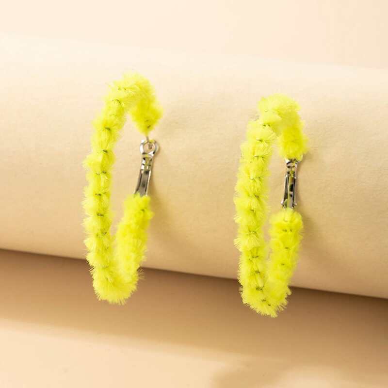

Fluffy Hoop Earrings, Yellow