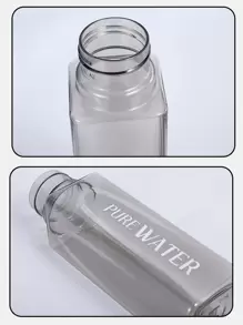 1 件装方形塑料杯简约个性化便携式杯子、水瓶 - 灰色 - 查看 4